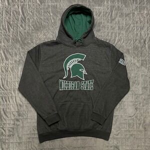 Vintage y2k Michigan State University Embroidered Dark Gray Mens Large Hoodie